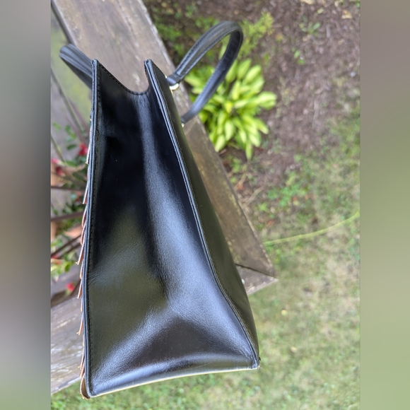 Kate Spade Owl Leather Shoulder Bag Black Gold Copper Silver Feathers GUC RARE - Picture 8 of 15